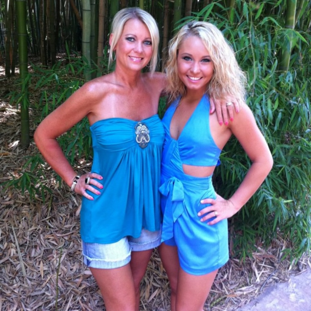 Bebe XXS blue cut out romper