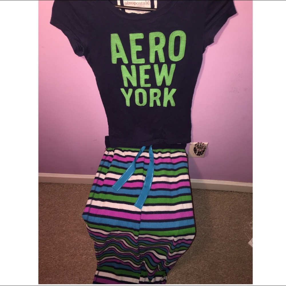 aeropostale pajama set shirt small pants small