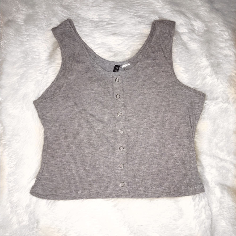 Gray crop top