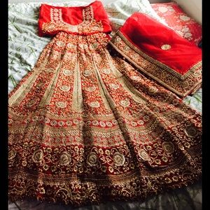Royal Lehanga Indian/Pakistani Dress Red