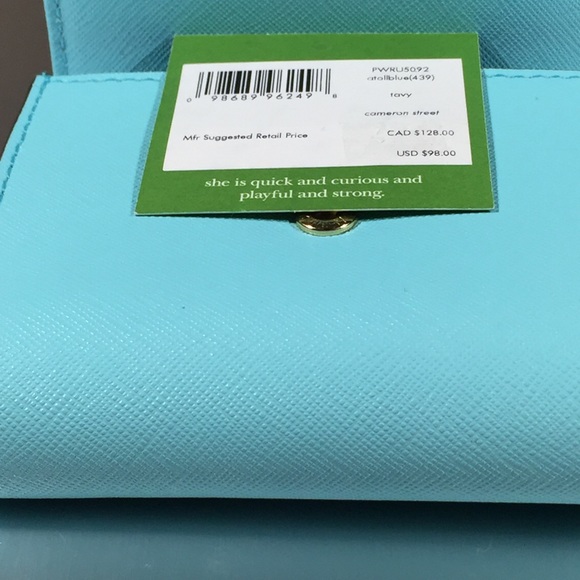 NWT Kate Spade ♠️ baby blue wallet Price Firm - Picture 3 of 7