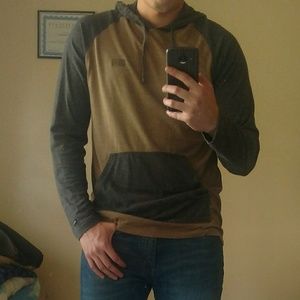 RVCA Set Up Long Sleeve Hooded Knit Shirt