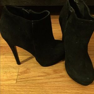 Black suede booties size 7