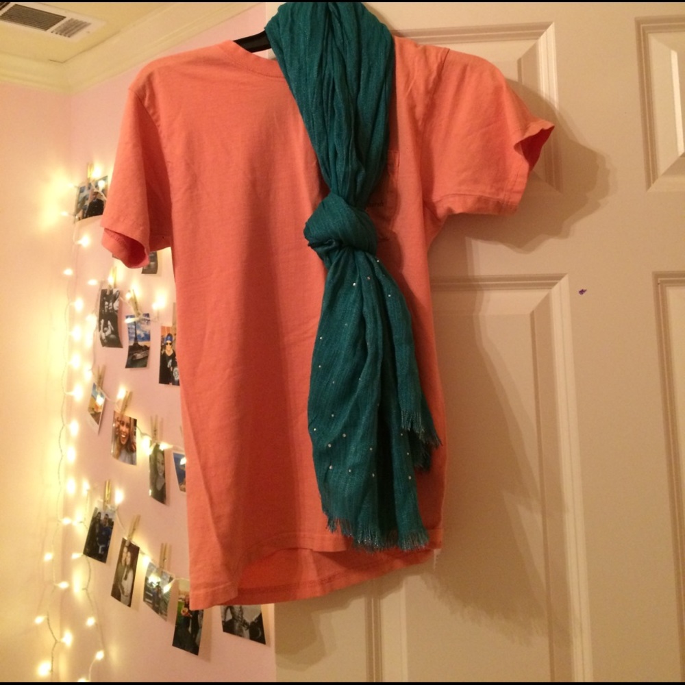 Teal sequined scarf