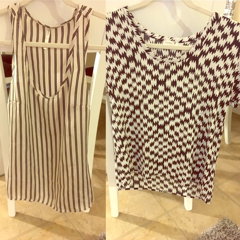 Lot of two black and white blouses