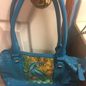 Blue peacock purse