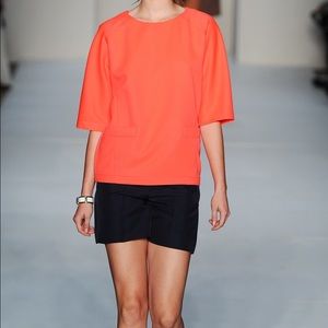 Marc J Esther Oxford Top Coral Neon Orange Relaxed