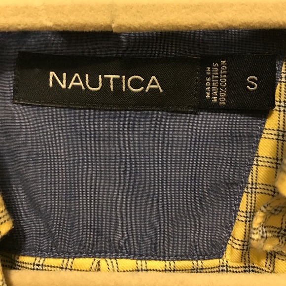 Nautica yellow checkered dress shirt - Picture 3 of 3