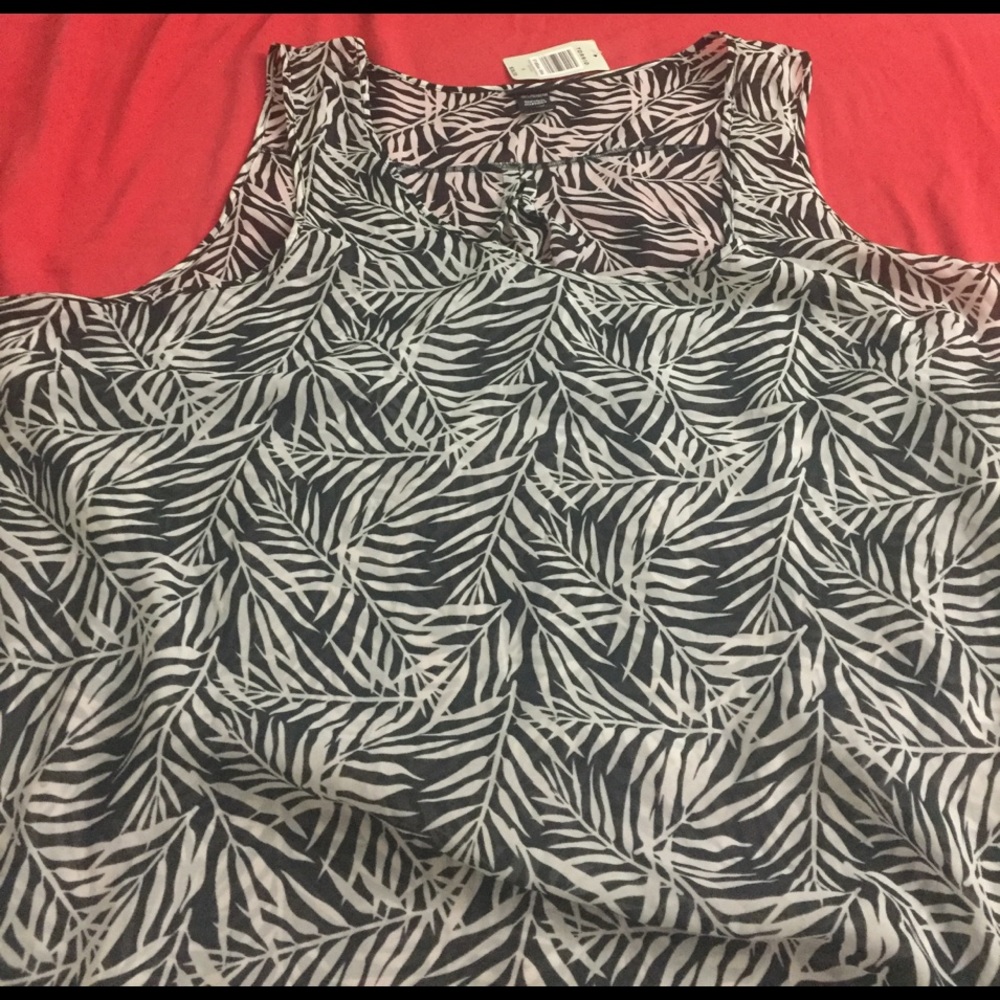 Fashion tank top. Palm pattern. Size 5.