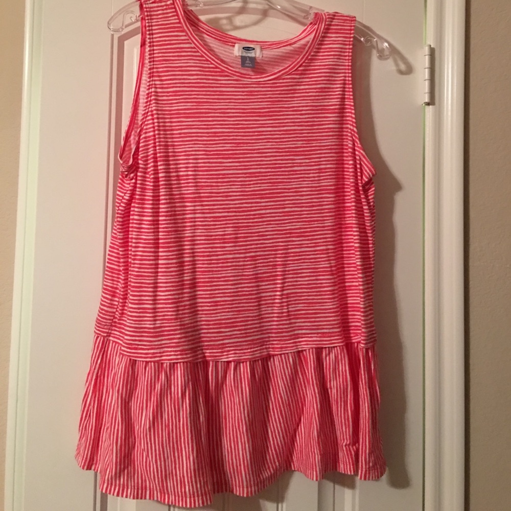Old Navy Peplum Striped Tank NWOT