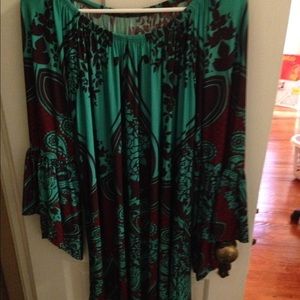 plus size boutique top with bell sleeves