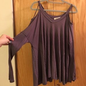 NWT Purple cold shoulder top