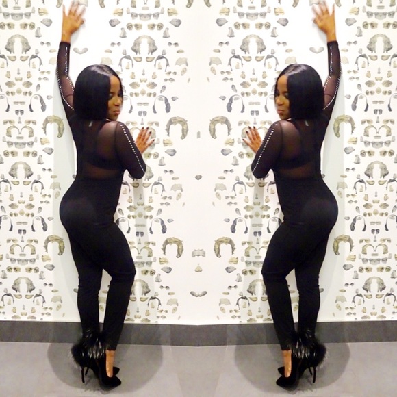 Rhinestone Jumpsuit - Picture 2 of 3