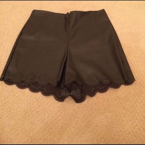 Leather shorts