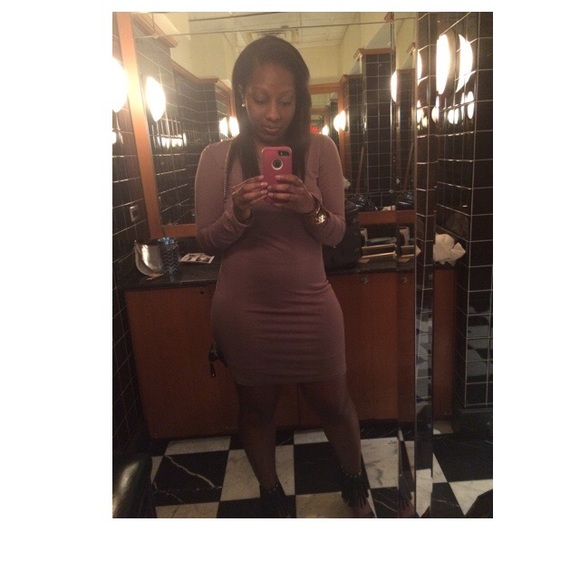 Nude open back mini dress - Picture 1 of 3