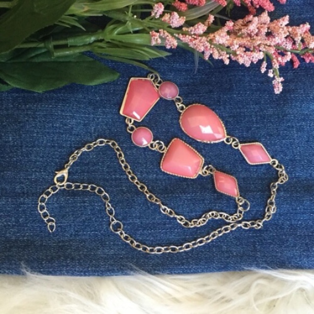 Pretty pink gemstone necklace