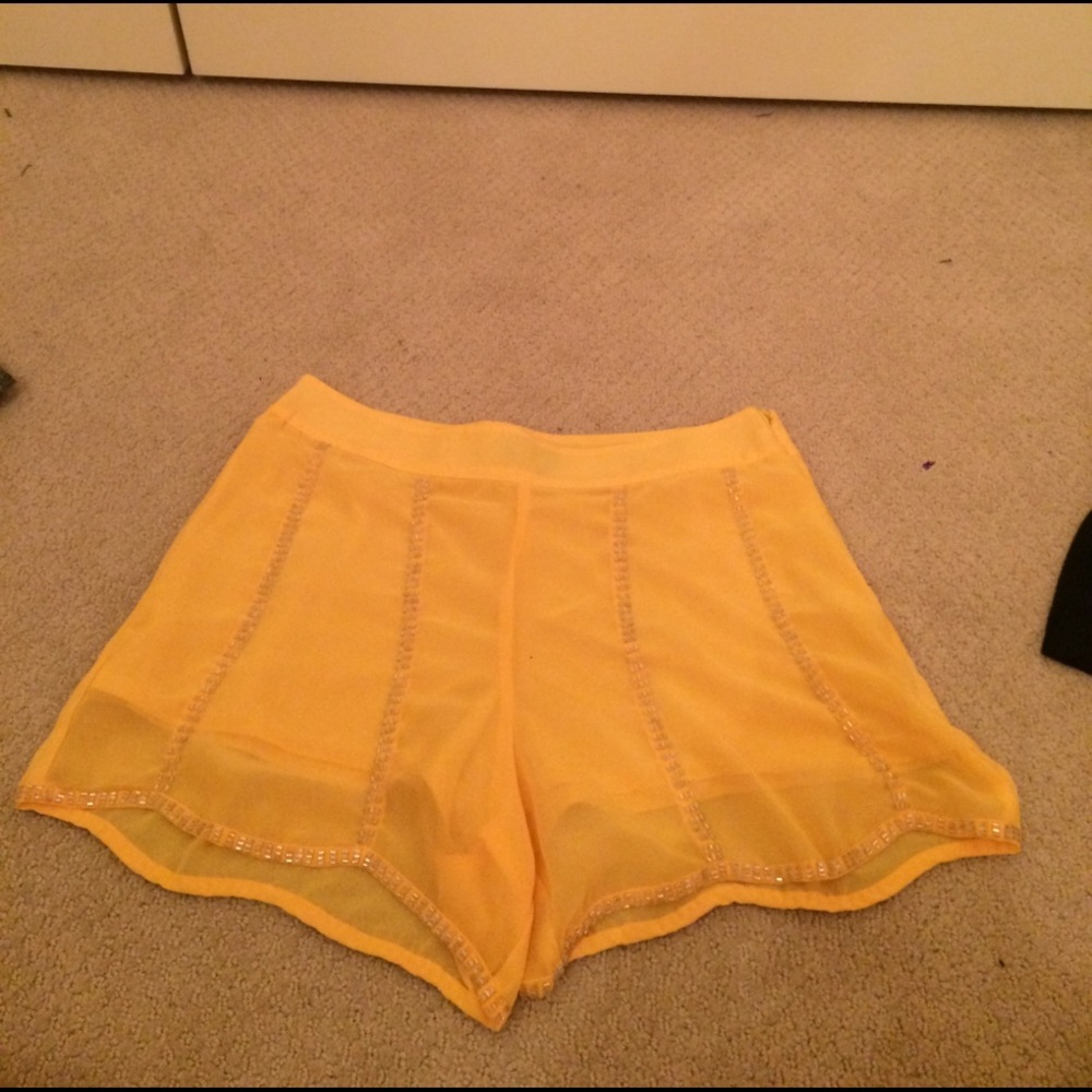 Sequined scalloped shorts
