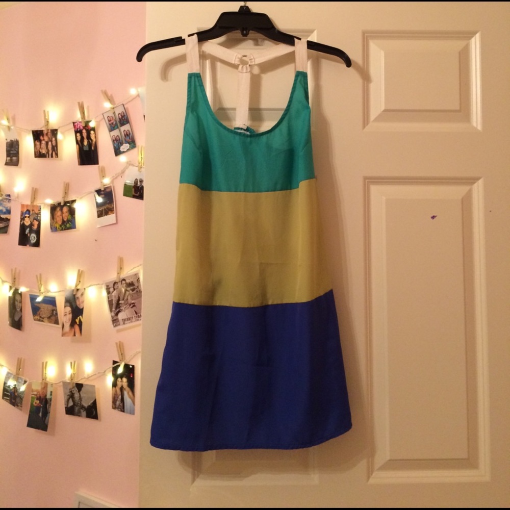 Strappy color block dress