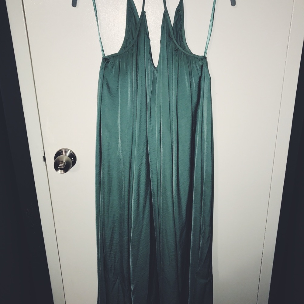 Satin blue/green bohemian style dress