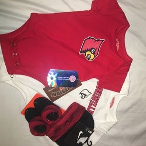 Louisville Cardinals Onesie + Nike Hat & booties