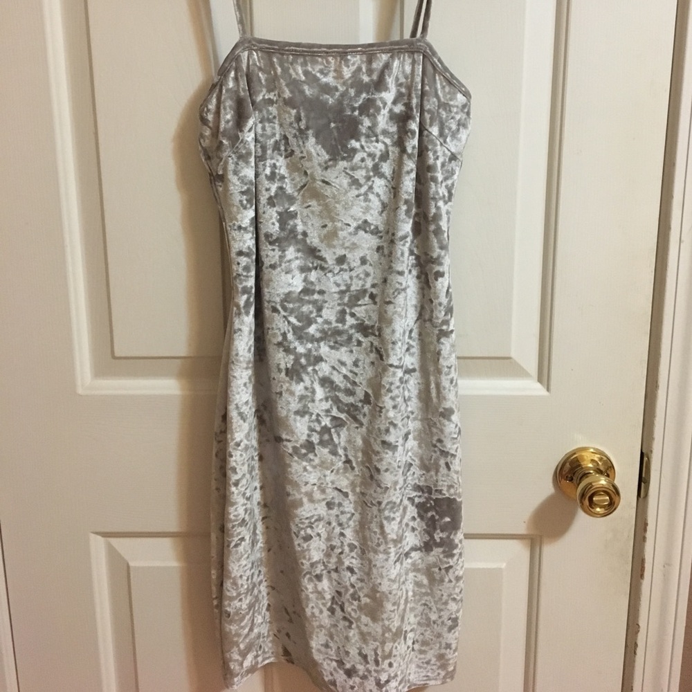 GRAY VELVET DRESS