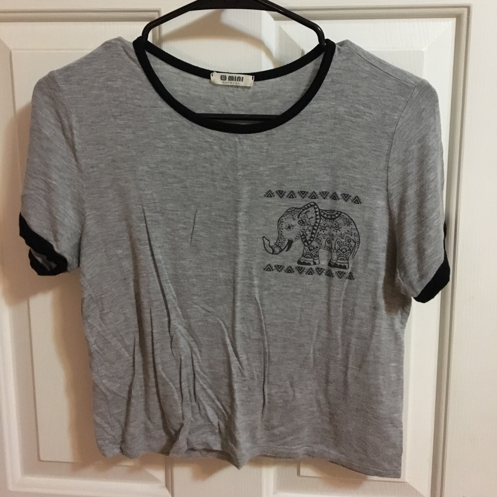 GRAY ELEPHANT CROP TOP