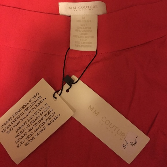 MM COUTURE BY MISS ME DRESSY BRIGHT RED SHORTS - Picture 2 of 4