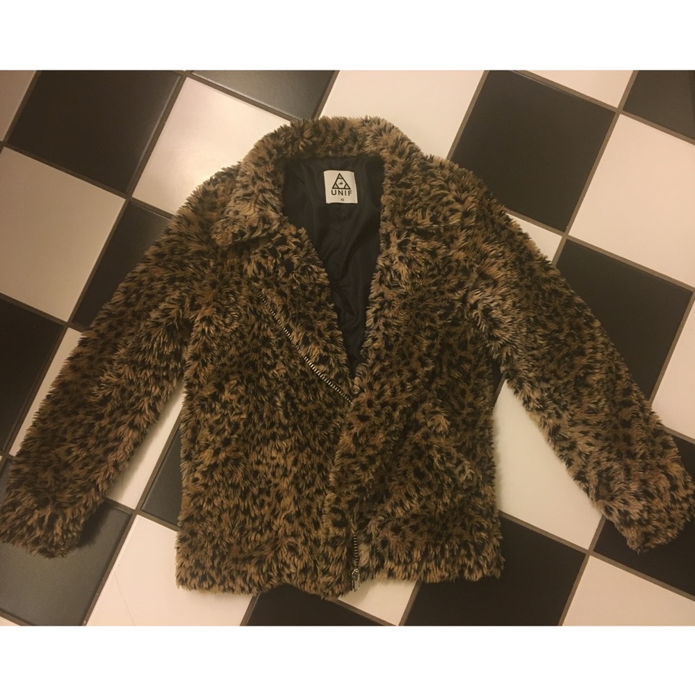 UNIF DONNA LEOPARD COAT XS