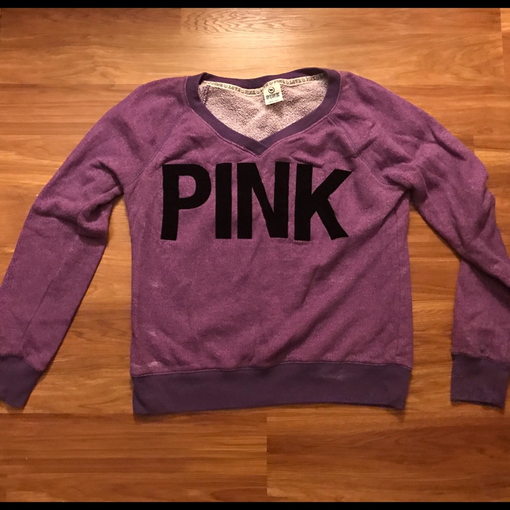 Victoria's Secret PINK purple sweat shirt Sz L
