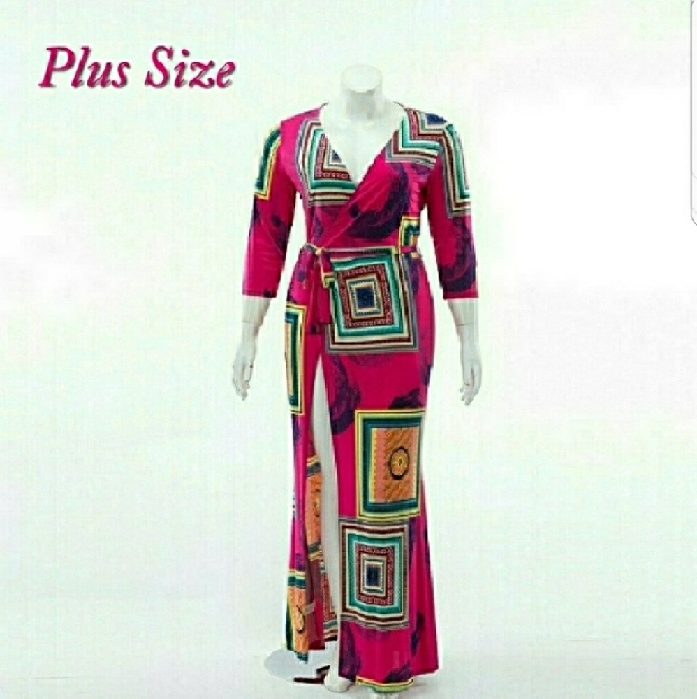 5 ⭐ RATED 💖 HOT PINK FRONT SLIT SELF-TIE MAXI - Picture 6 of 6
