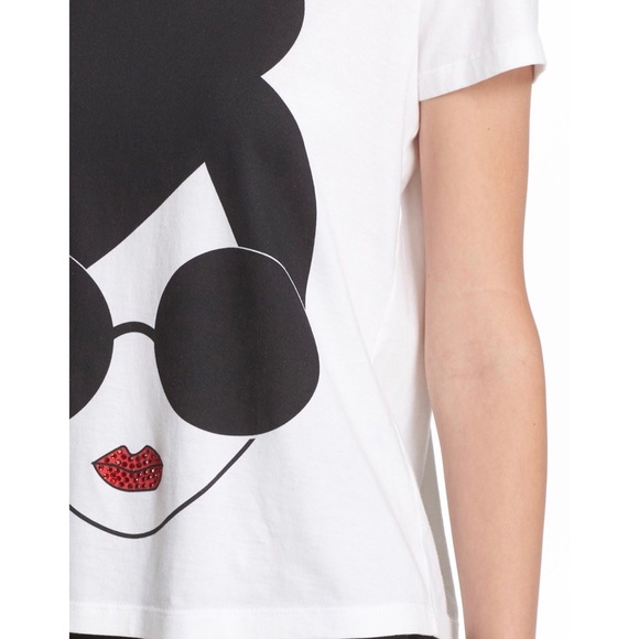 Alice + Olivia Large Stace Face Graphic Cotton Tee - Picture 4 of 4