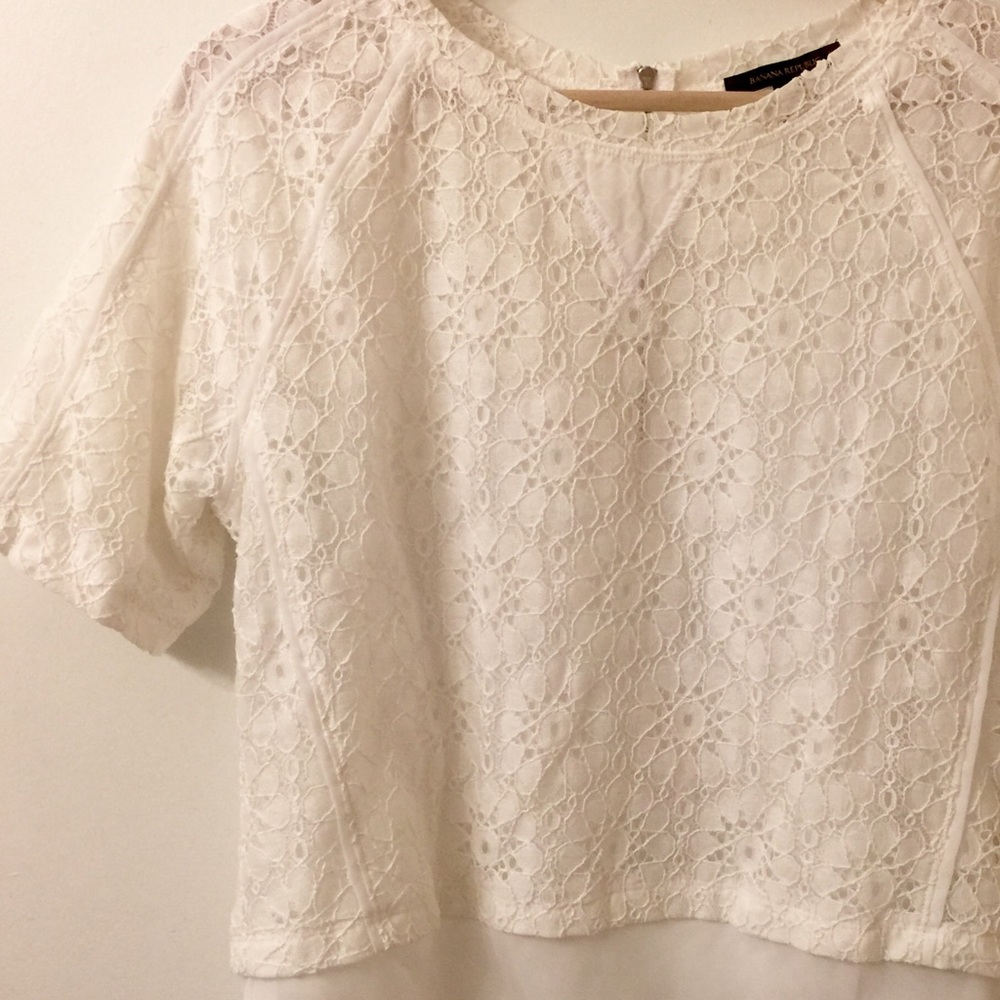 SOLD Banana Republic white layered top (XS)