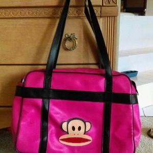 Paul Frank Hot Pink Vinyl Messenger Bag