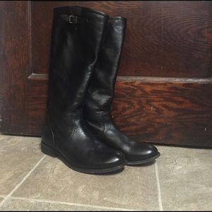 Frye Pippa Tall Back Zip Boots (black, Sz 9)