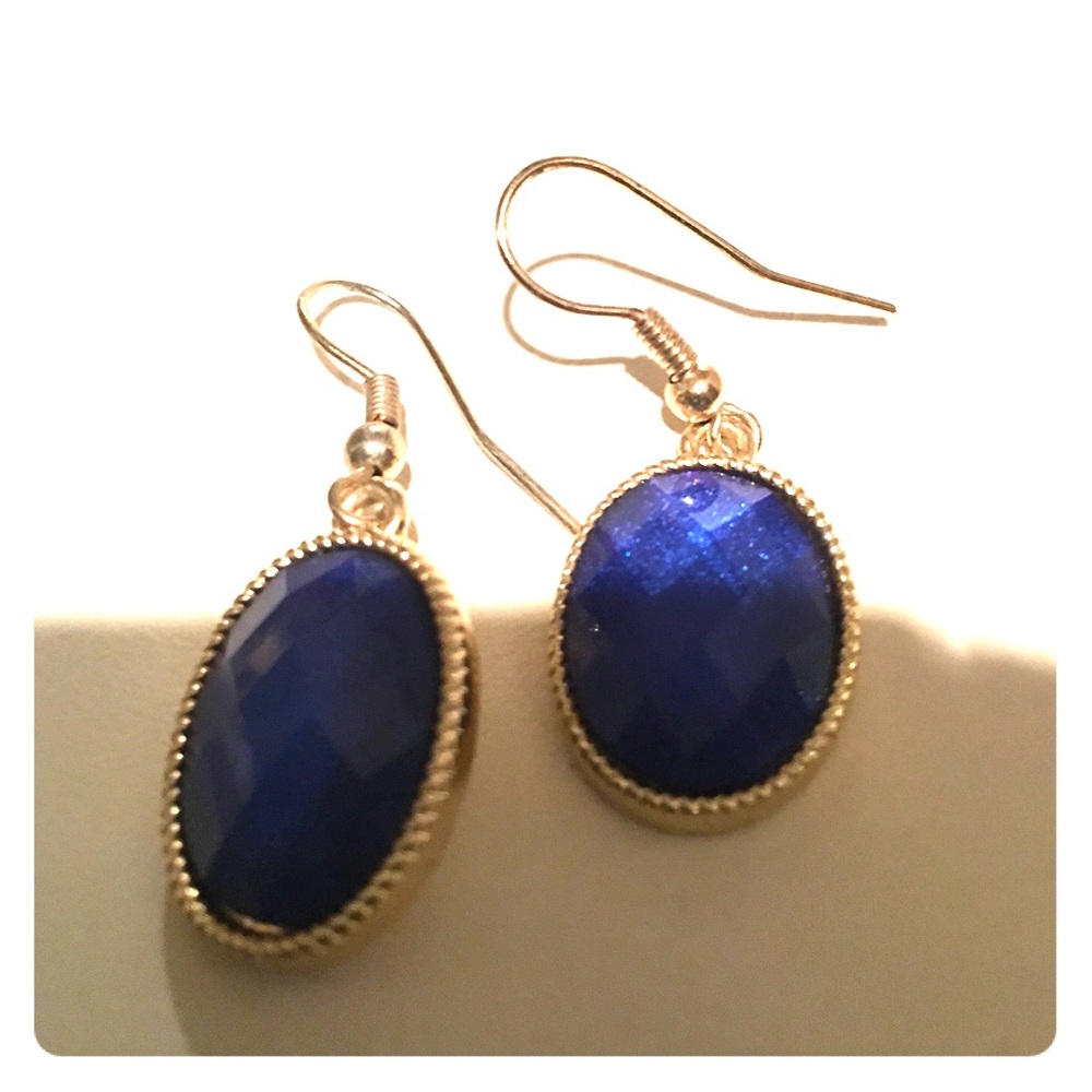 Lovely blue and gold toned earrings