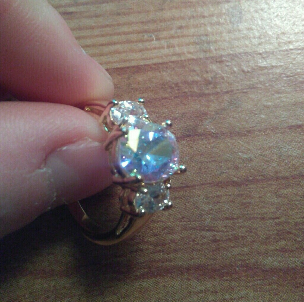 RING 3 Gems & Gold Plated Band