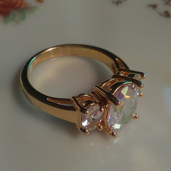 RING 3 Gems & Gold Plated Band - Picture 3 of 5