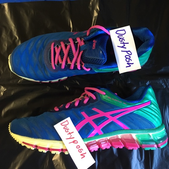 Asics Gel Quantum 180 Running Sneakers Blue Pink - Picture 2 of 3