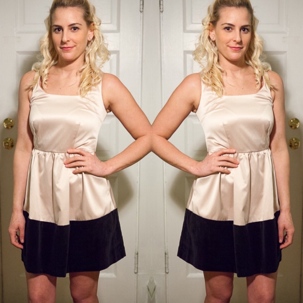 Blush Satin & Velvet Party Dress
