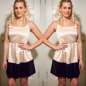 Blush Satin & Velvet Party Dress