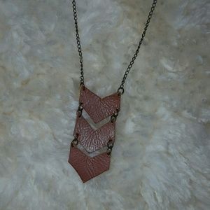 Chevron leather necklace