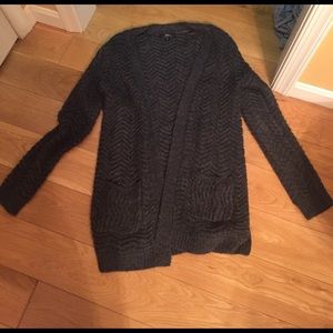 Long charcoal gray sweater