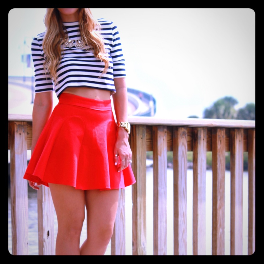 ♥️Red skater circle skirt♥️