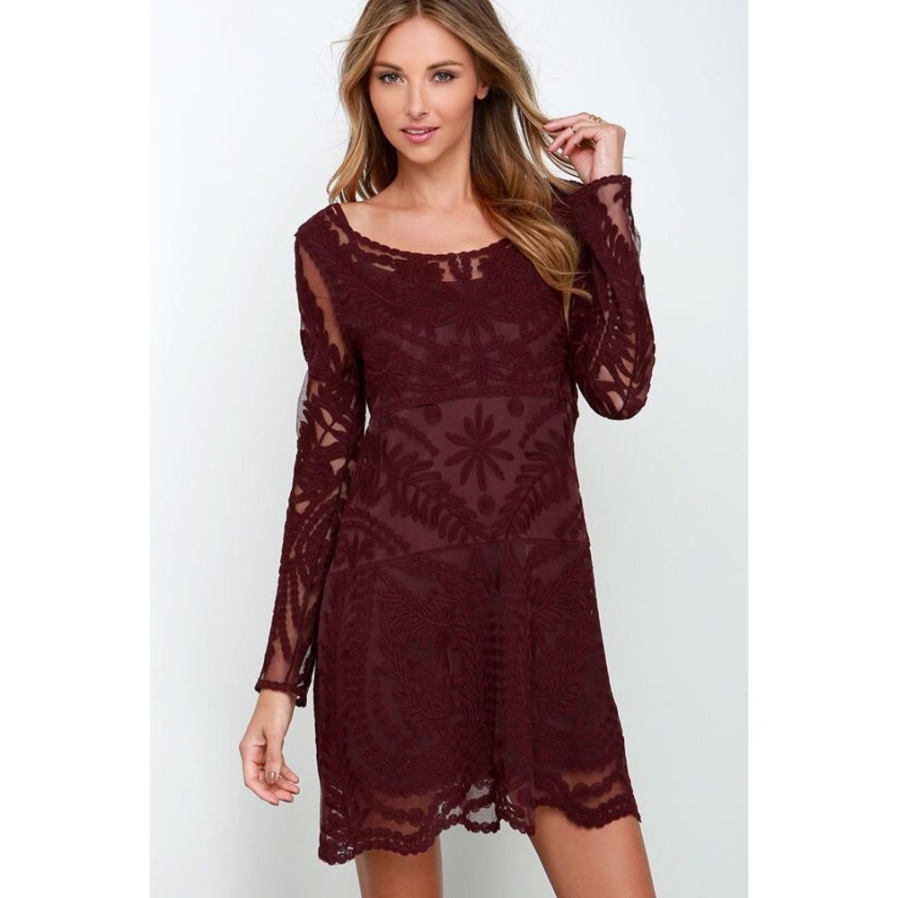 Black Swan Plum Lace Dress
