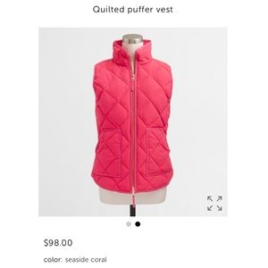 J crew quilted puffer vest size S