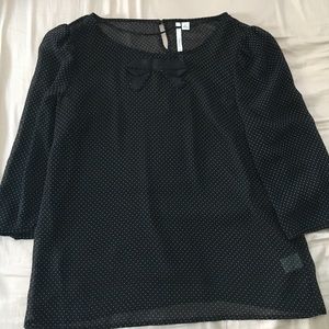 Lauren Conrad sheer polka dot shirt