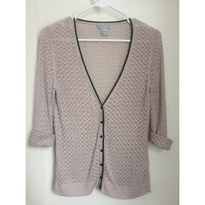 H&M Open Knit Cream Cardigan Size L