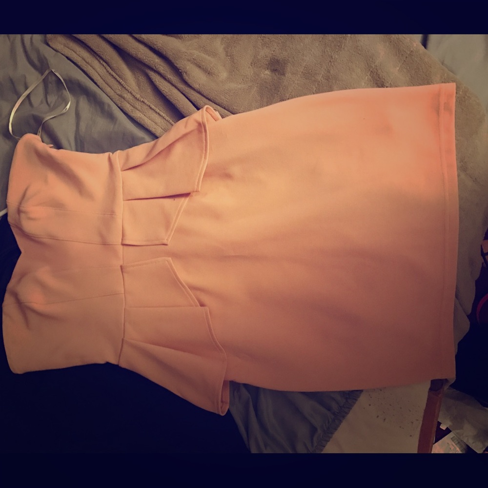 Strapless peplum dress