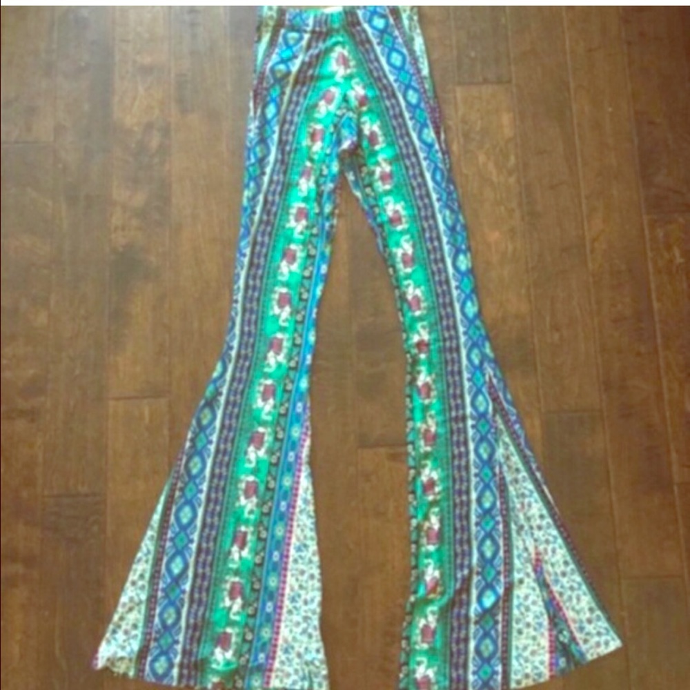 Gypsan Print Stretchy Flare Pants