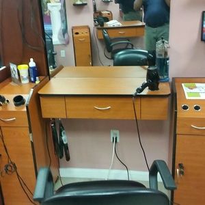 Hair station for hair salon/barbershop